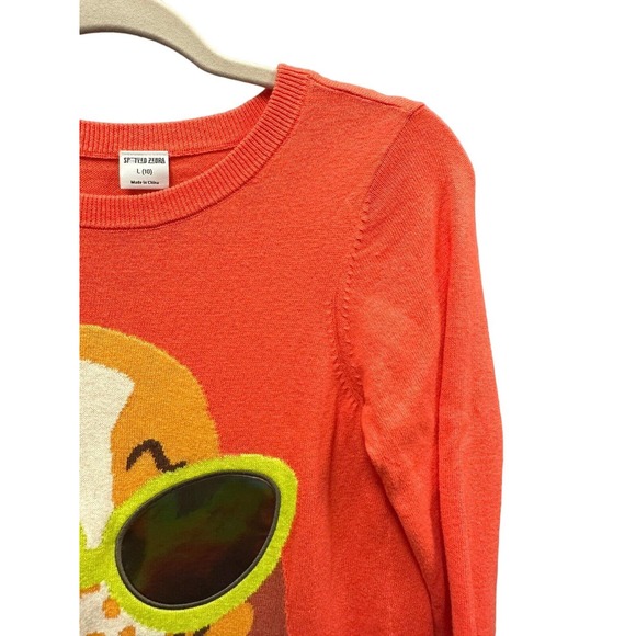 Spotted Zebra Girls Large (10) Sweater Dress Sassy Dog Iridescent Sunglasses - Picture 3 of 5